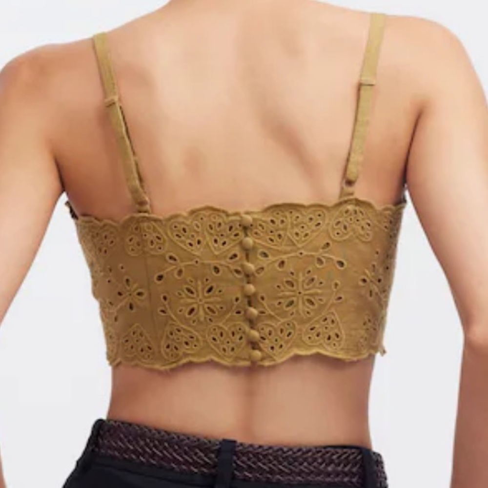 Madewell Eyelet Linen-Blend Crop Tank Top size 8 - Picture 2 of 7